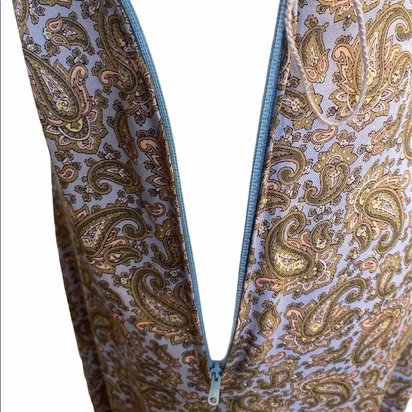 Ralph Lauren Vintage 80s Blue Paisley Maxi Dress - Picture 6 of 9